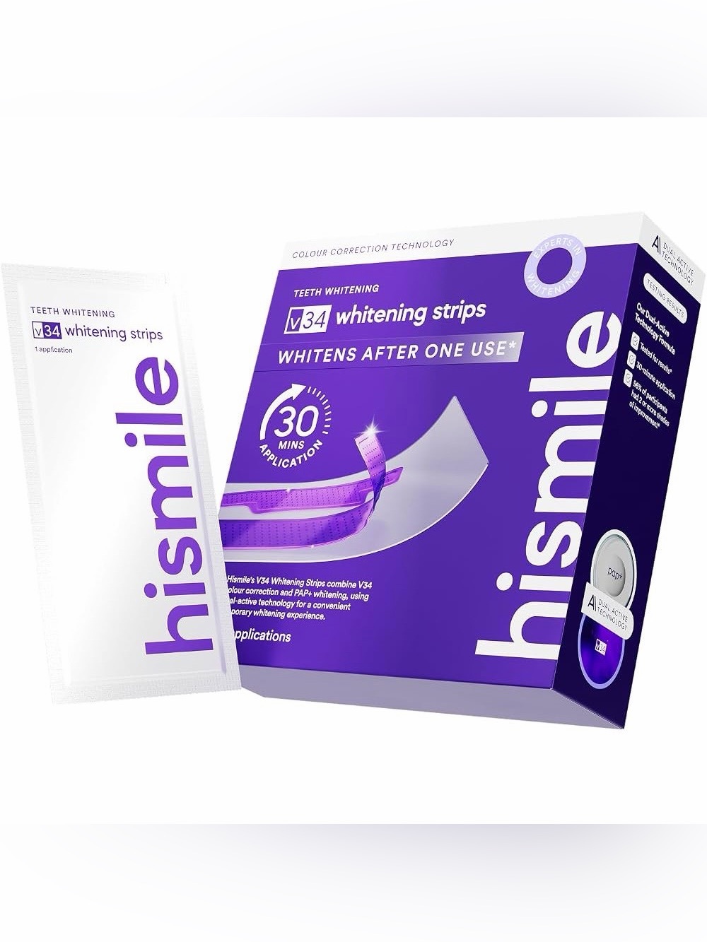 HISMILE V34 Teeth Whitening Strips ~ 14 Applications ~ New in Sealed Box